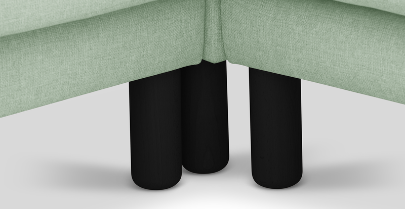 Klem 290 x 264 Sectional Cylindrical Wooden Leg - Fabric