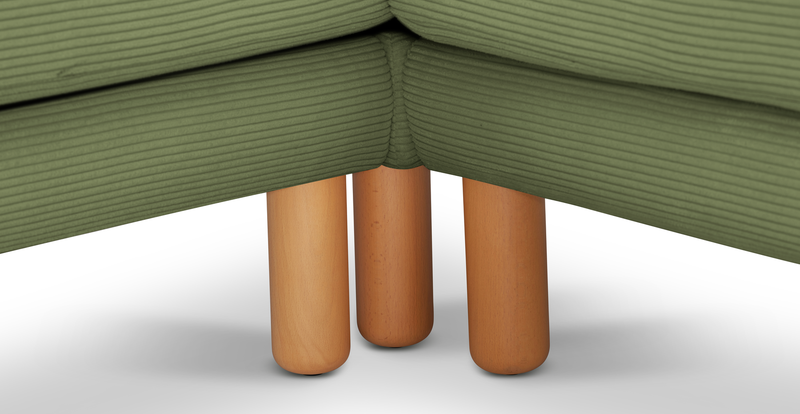 Klem Slim 231 x 231 Sectional Cylindrical Wooden leg - Cord Velours