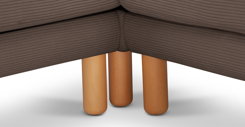 Klem Slim 231 x 231 Sectional Cylindrical Wooden leg - Cord Velours