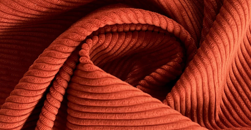 Stoff: Cord Velours - Farbe: Ziegelrot
