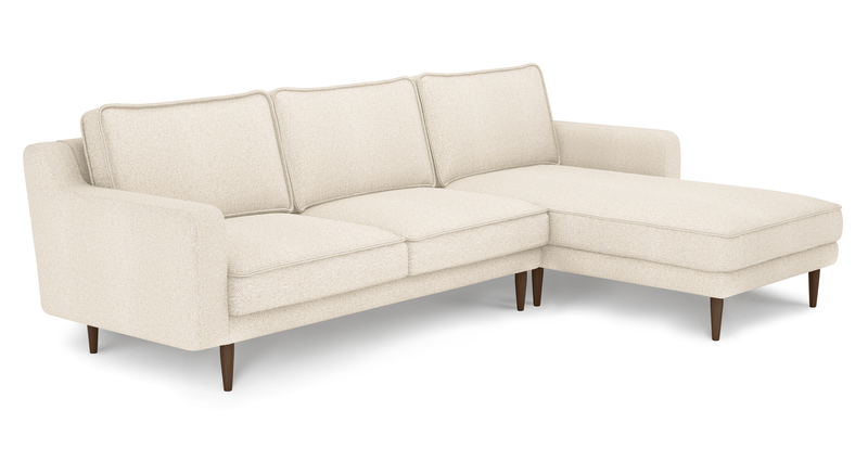 Klem Slim 266 x 171 sectional wooden leg - bouclé