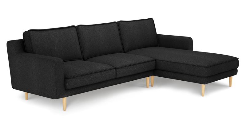 Klem Slim 266 x 171 sectional wooden leg - bouclé