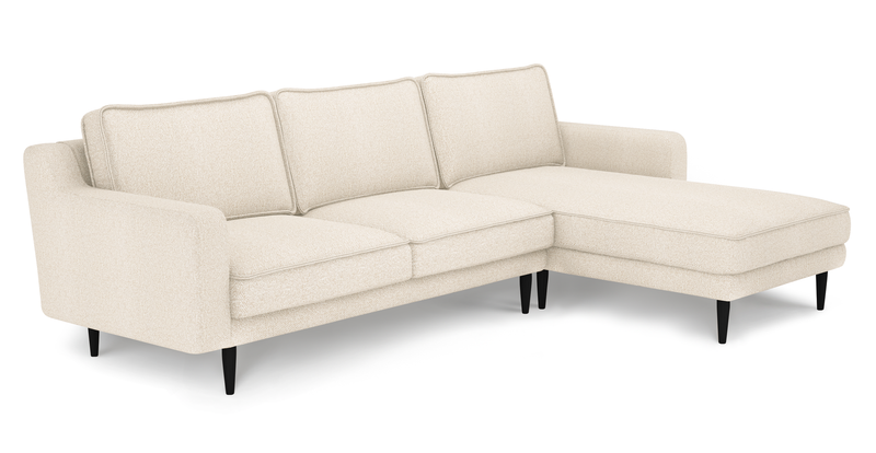 Klem Slim 266 x 171 sectional wooden leg - bouclé