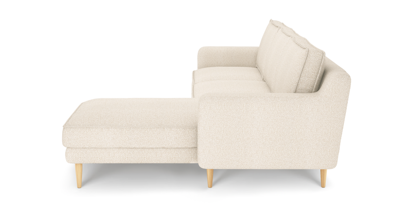 Klem Slim 266 x 171 sectional wooden leg - bouclé