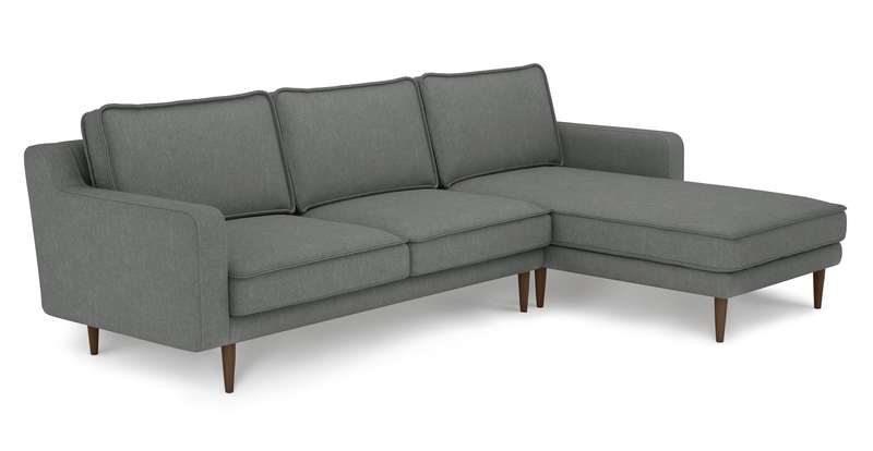 Klem Slim 266 x 171 Sectional wooden leg - Performance fabric