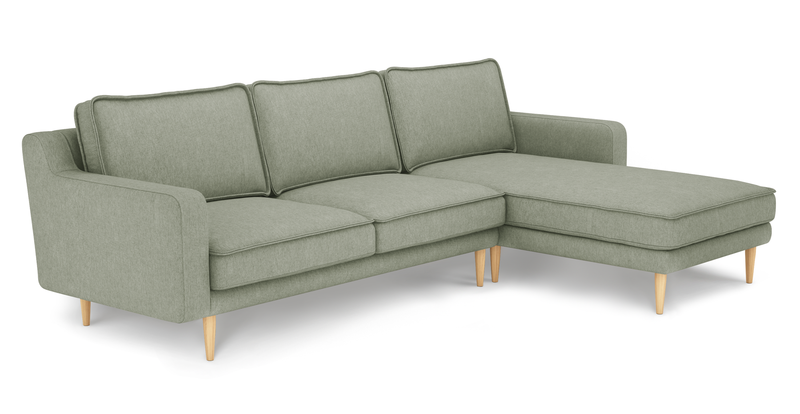 Klem Slim 266 x 171 Sectional wooden leg - Performance fabric