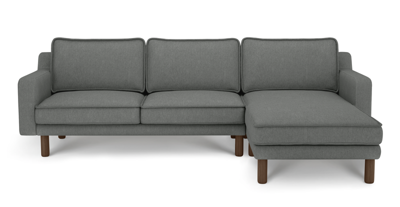 Klem Slim 266 x 171 Sektional Zylindrisch Holzbein - Performance-Stoff