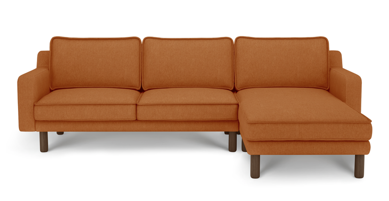 Klem Slim 266 x 171 Sektional Zylindrisch Holzbein - Performance-Stoff