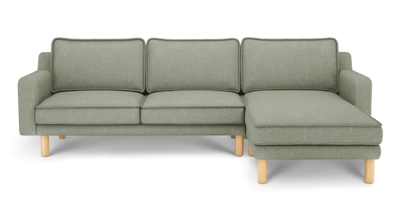 Klem Slim 266 x 171 Sektional Zylindrisch Holzbein - Performance-Stoff