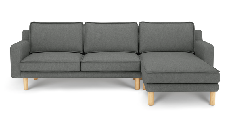 Klem Slim 266 x 171 Sektional Zylindrisch Holzbein - Performance-Stoff