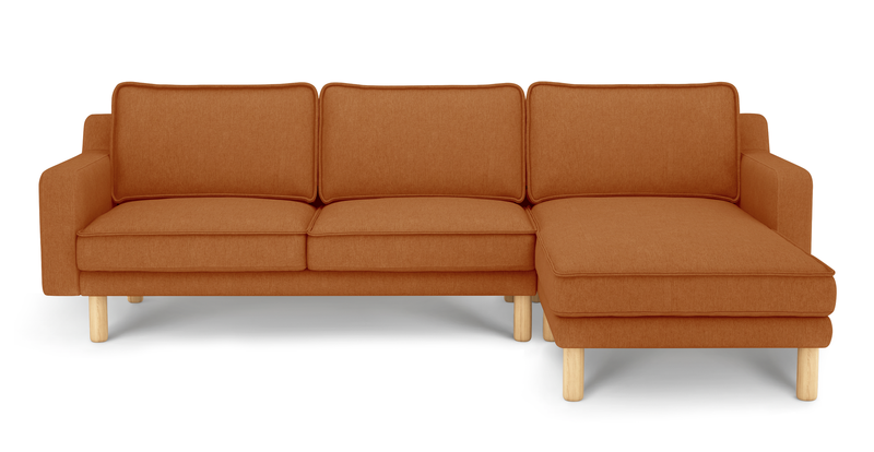 Klem Slim 266 x 171 Sektional Zylindrisch Holzbein - Performance-Stoff