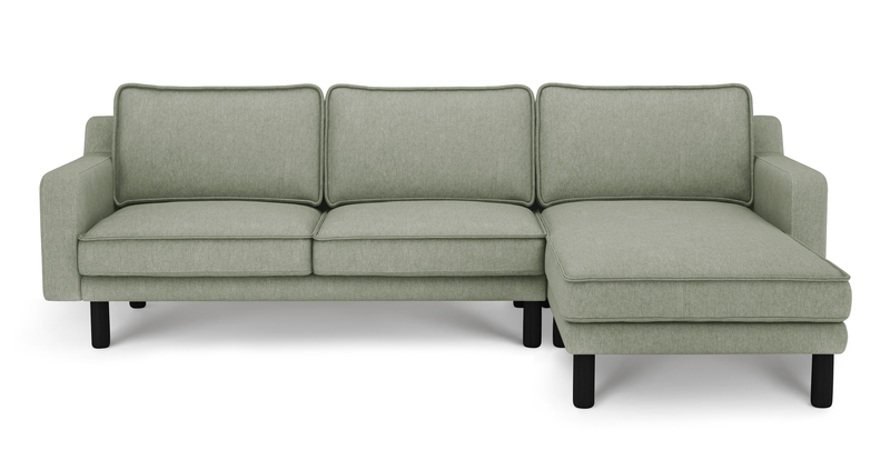 Klem Slim 266 x 171 Sektional Zylindrisch Holzbein - Performance-Stoff