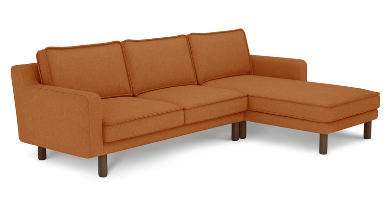 Klem Slim 266 x 171 Sektional Zylindrisch Holzbein - Performance-Stoff