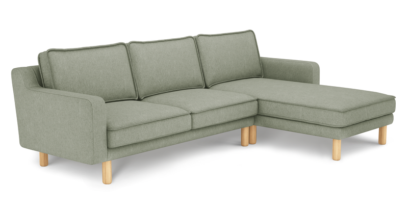 Klem Slim 266 x 171 Sektional Zylindrisch Holzbein - Performance-Stoff
