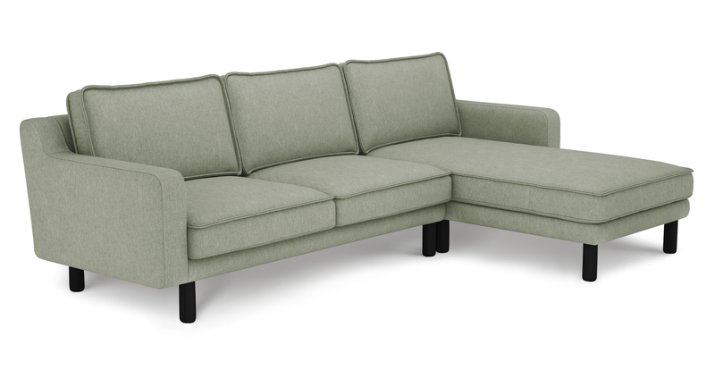 Klem Slim 266 x 171 Sektional Zylindrisch Holzbein - Performance-Stoff