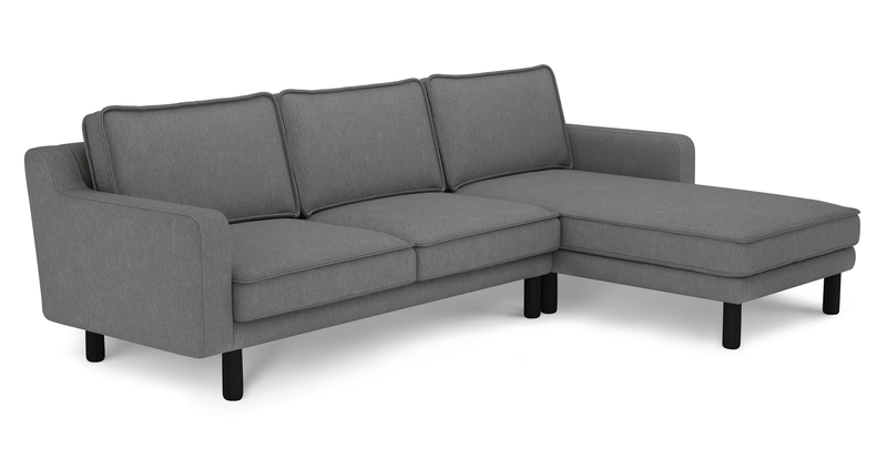 Klem Slim 266 x 171 Sektional Zylindrisch Holzbein - Performance-Stoff