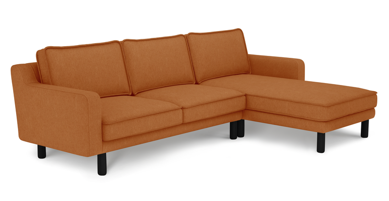 Klem Slim 266 x 171 Sektional Zylindrisch Holzbein - Performance-Stoff