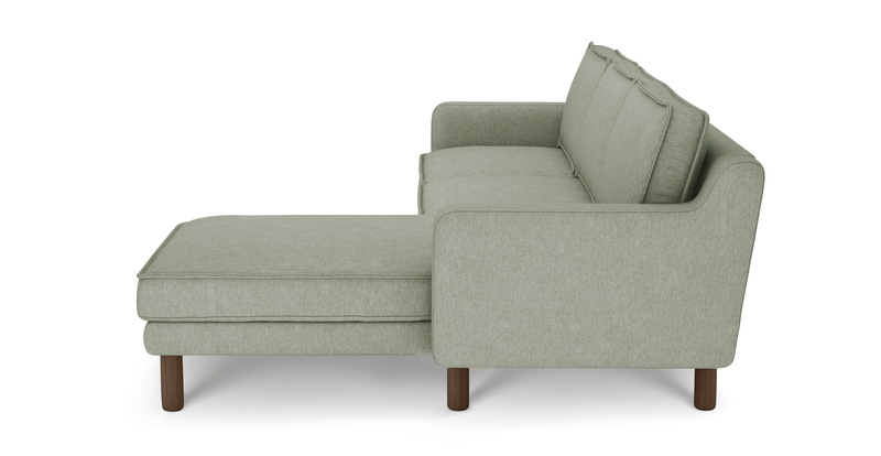 Klem Slim 266 x 171 Sektional Zylindrisch Holzbein - Performance-Stoff