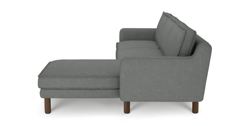 Klem Slim 266 x 171 Sektional Zylindrisch Holzbein - Performance-Stoff