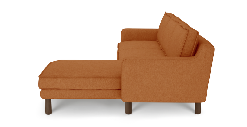 Klem Slim 266 x 171 Sektional Zylindrisch Holzbein - Performance-Stoff