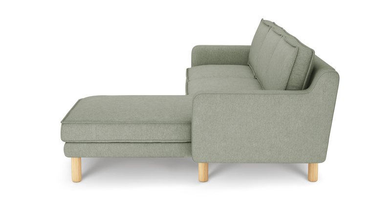 Klem Slim 266 x 171 Sektional Zylindrisch Holzbein - Performance-Stoff