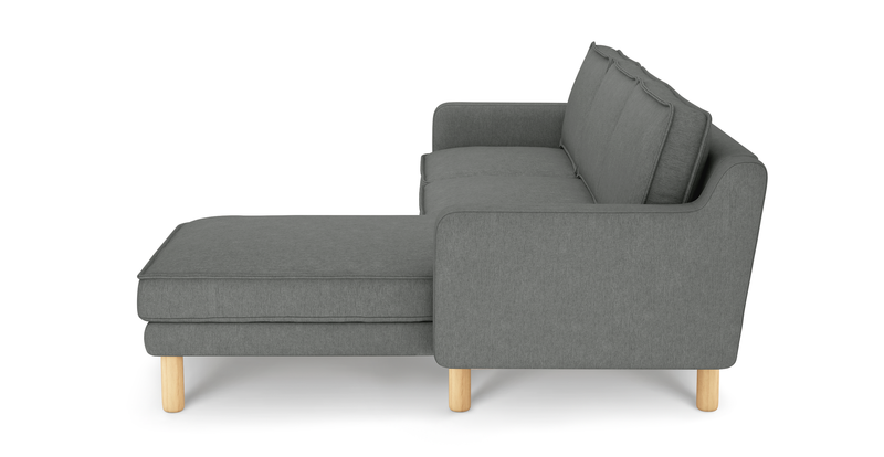 Klem Slim 266 x 171 Sektional Zylindrisch Holzbein - Performance-Stoff