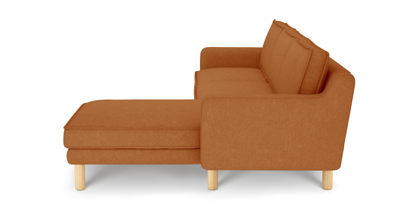 Klem Slim 266 x 171 Sektional Zylindrisch Holzbein - Performance-Stoff