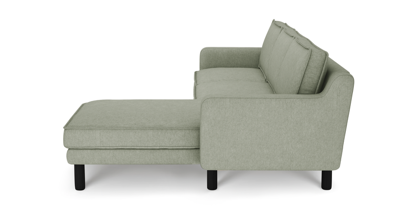 Klem Slim 266 x 171 Sektional Zylindrisch Holzbein - Performance-Stoff