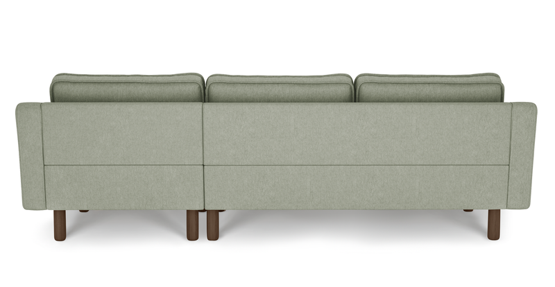 Klem Slim 266 x 171 Sektional Zylindrisch Holzbein - Performance-Stoff
