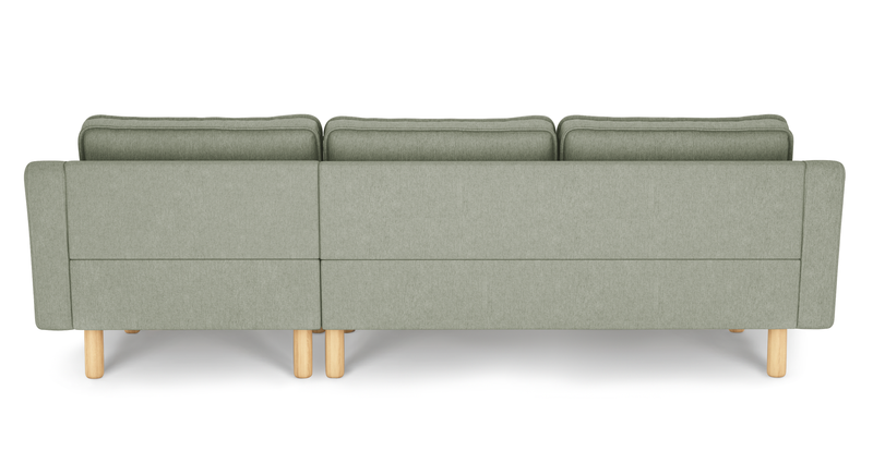 Klem Slim 266 x 171 Sektional Zylindrisch Holzbein - Performance-Stoff