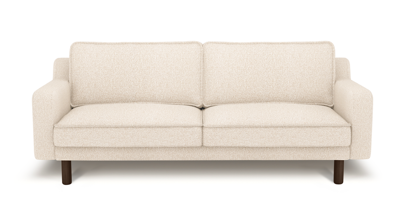 Klem Slim 3-Sitzer Sofa Zylindrisch Holzbein - Bouclé