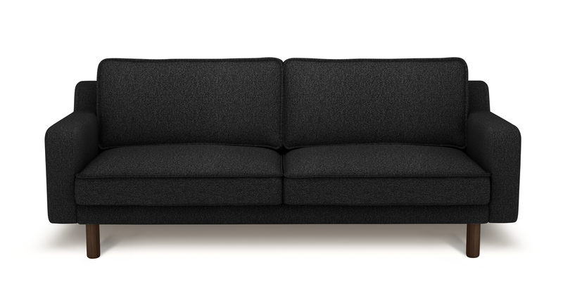 Klem Slim 3-Sitzer Sofa Zylindrisch Holzbein - Bouclé