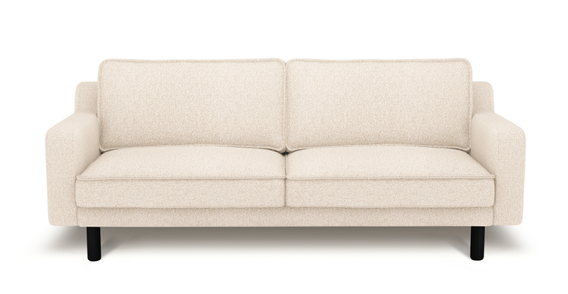 Klem Slim 3-Sitzer Sofa Zylindrisch Holzbein - Bouclé