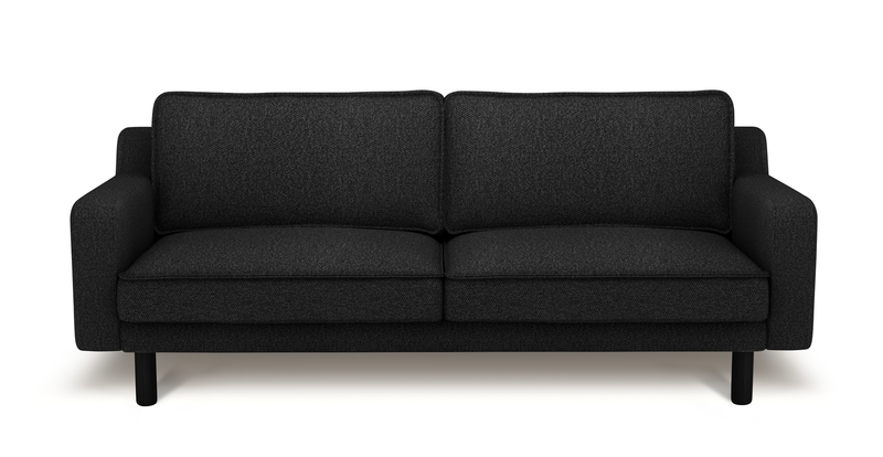 Klem Slim 3-Sitzer Sofa Zylindrisch Holzbein - Bouclé