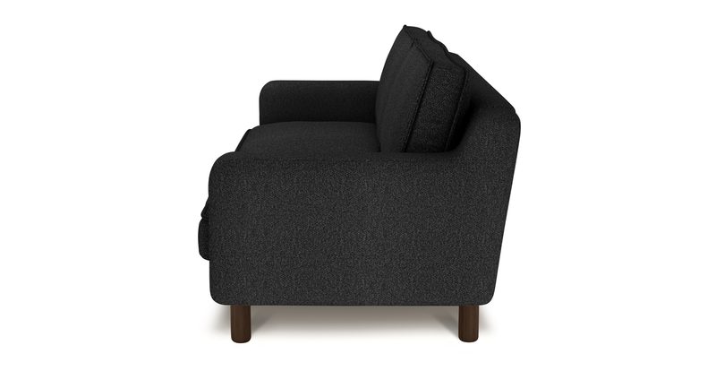 Klem Slim 3-Sitzer Sofa Zylindrisch Holzbein - Bouclé