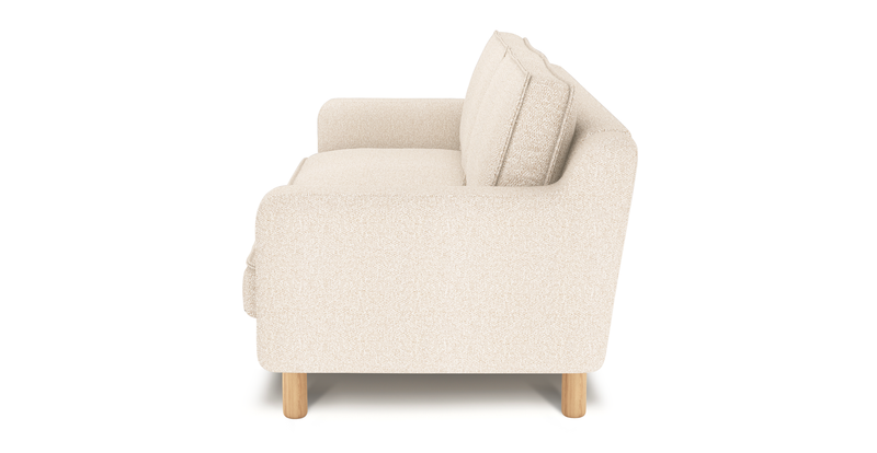 Klem Slim 3-Sitzer Sofa Zylindrisch Holzbein - Bouclé