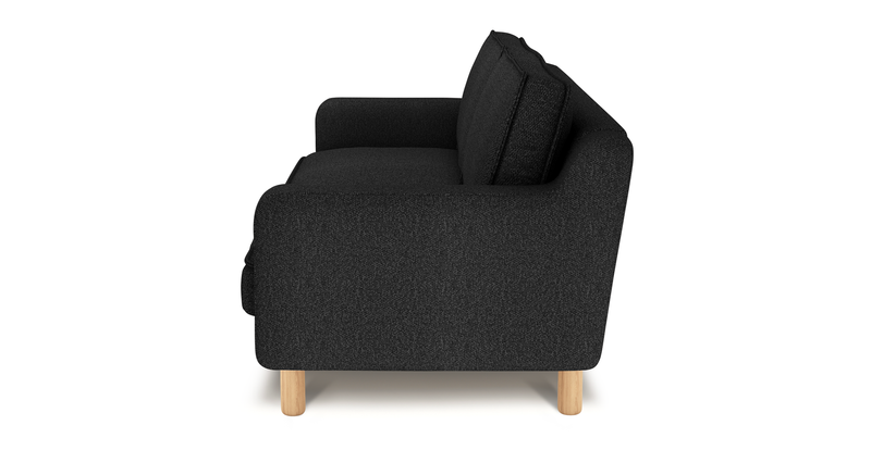 Klem Slim 3-Sitzer Sofa Zylindrisch Holzbein - Bouclé