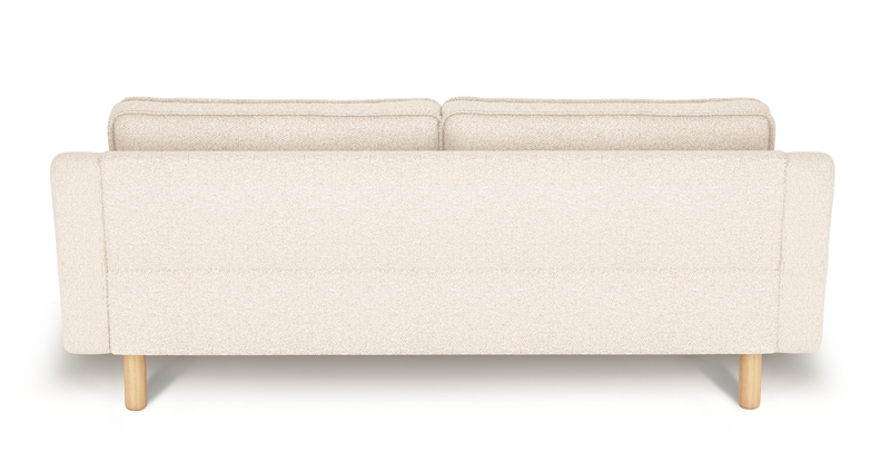 Klem Slim 3-Sitzer Sofa Zylindrisch Holzbein - Bouclé