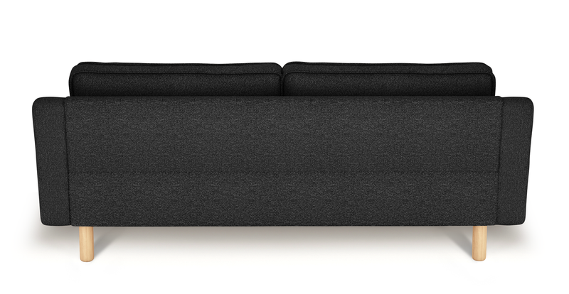 Klem Slim 3-Sitzer Sofa Zylindrisch Holzbein - Bouclé