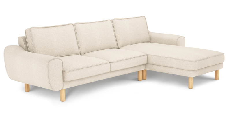 Klem 280 x 171 Sectional Cylindrical Wooden leg - Bouclé