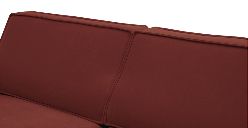 Klem Slim 2-Seater Modular Sofa Wooden Leg - Velvet