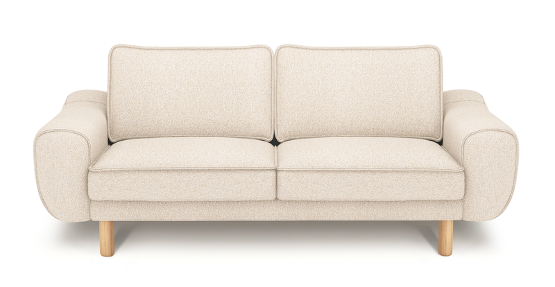 Klem 2 seater Sofa Cylindrical Wooden leg - Bouclé