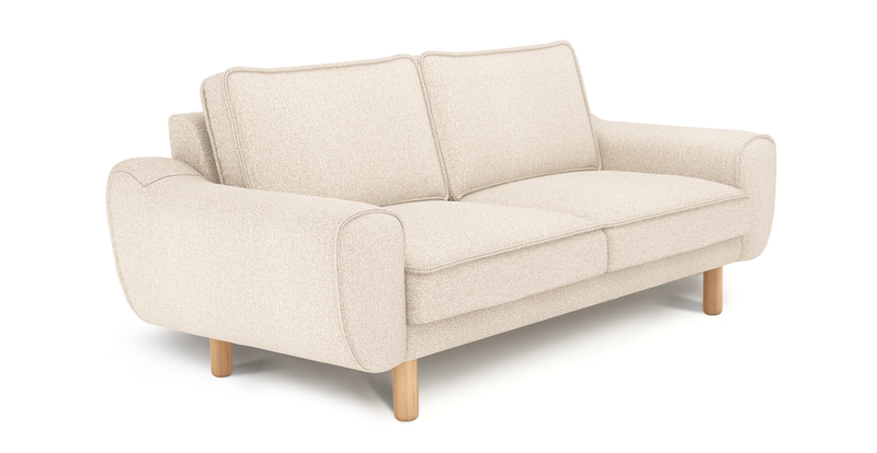 Klem 2 seater Sofa Cylindrical Wooden leg - Bouclé