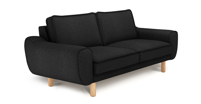 Klem 2 seater Sofa Cylindrical Wooden leg - Bouclé