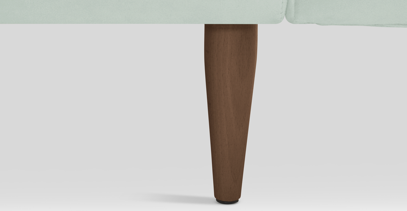 Klem Slim 2-Seater Sofa Wooden Leg - Velvet