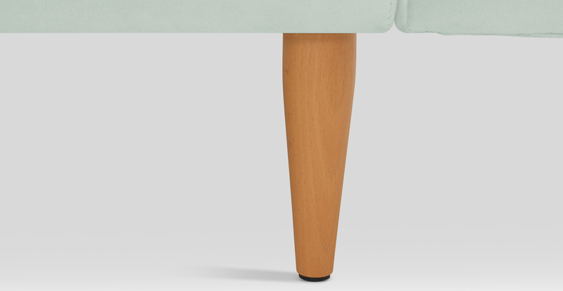 Klem Slim 2-Seater Sofa Wooden Leg - Velvet