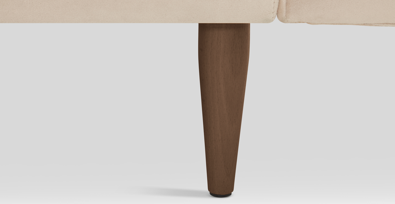 Klem Slim 2-Seater Sofa Wooden Leg - Velvet