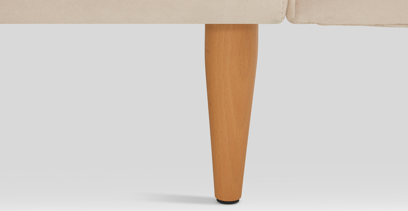 Klem Slim 2-Seater Sofa Wooden Leg - Velvet
