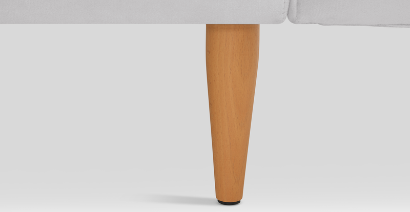 Klem Slim 2-Seater Sofa Wooden Leg - Velvet