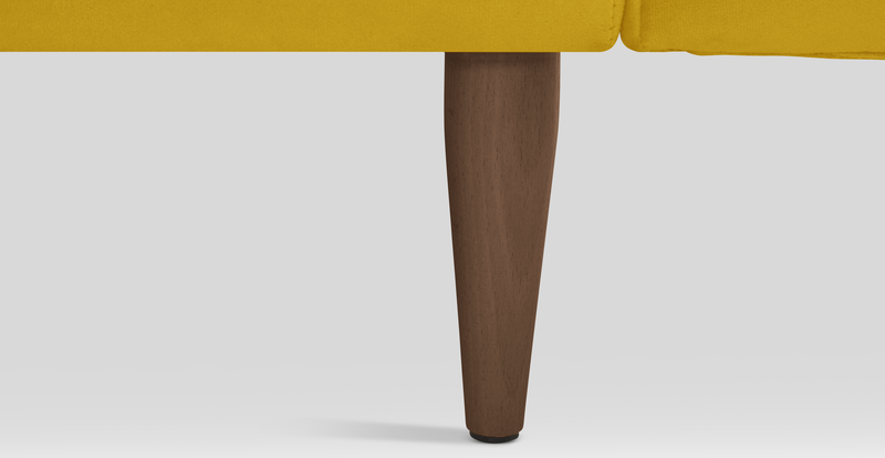 Klem Slim 2-Seater Sofa Wooden Leg - Velvet